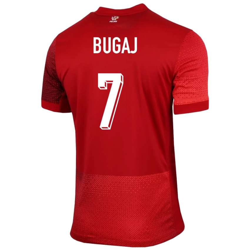 Mænd Polen Dawid Bugaj #7 Rød Udebane Spillertrøjer 24-26 Trøje T-Shirt