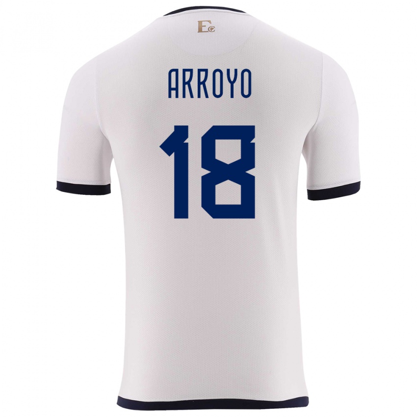 Mænd Ecuador Jean Arroyo #18 Hvid Udebane Spillertrøjer 24-26 Trøje T-Shirt