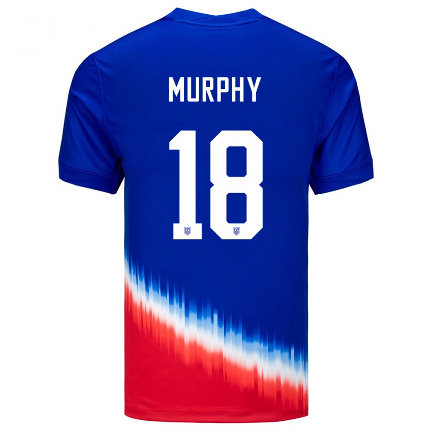 Mænd Usa Casey Murphy #18 Blå Udebane Spillertrøjer 24-26 Trøje T-Shirt
