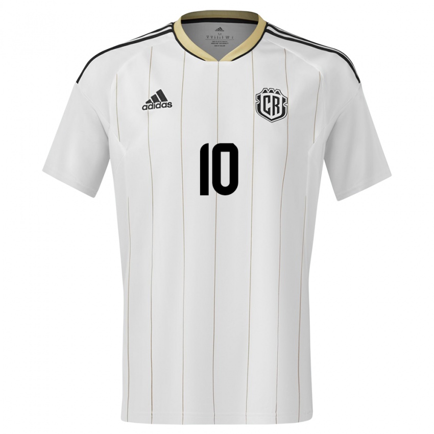 Mænd Costa Rica Bryan Ruiz #10 Hvid Udebane Spillertrøjer 24-26 Trøje T-Shirt