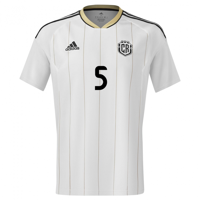 Mænd Costa Rica Santiago Van Der Putten #5 Hvid Udebane Spillertrøjer 24-26 Trøje T-Shirt
