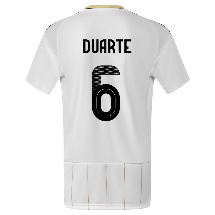 Mænd Costa Rica Oscar Duarte #6 Hvid Udebane Spillertrøjer 24-26 Trøje T-Shirt