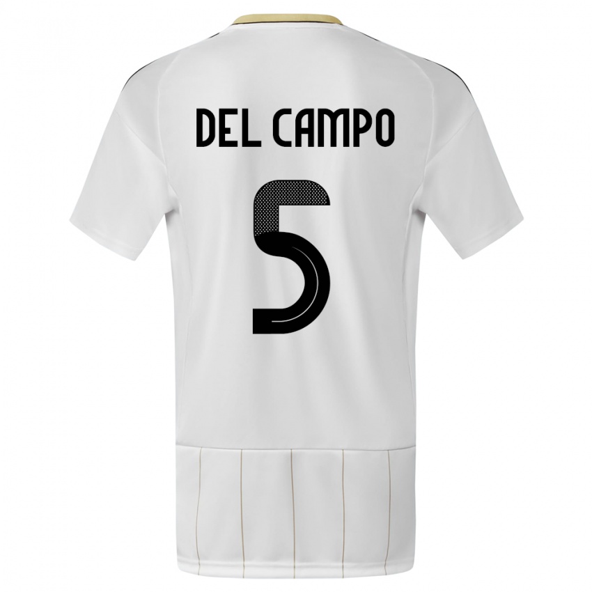 Mænd Costa Rica Valeria Del Campo #5 Hvid Udebane Spillertrøjer 24-26 Trøje T-Shirt