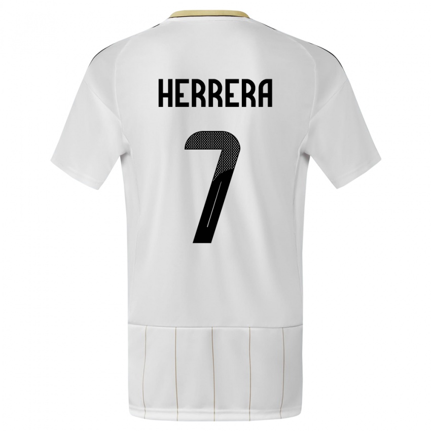Mænd Costa Rica Melissa Herrera #7 Hvid Udebane Spillertrøjer 24-26 Trøje T-Shirt