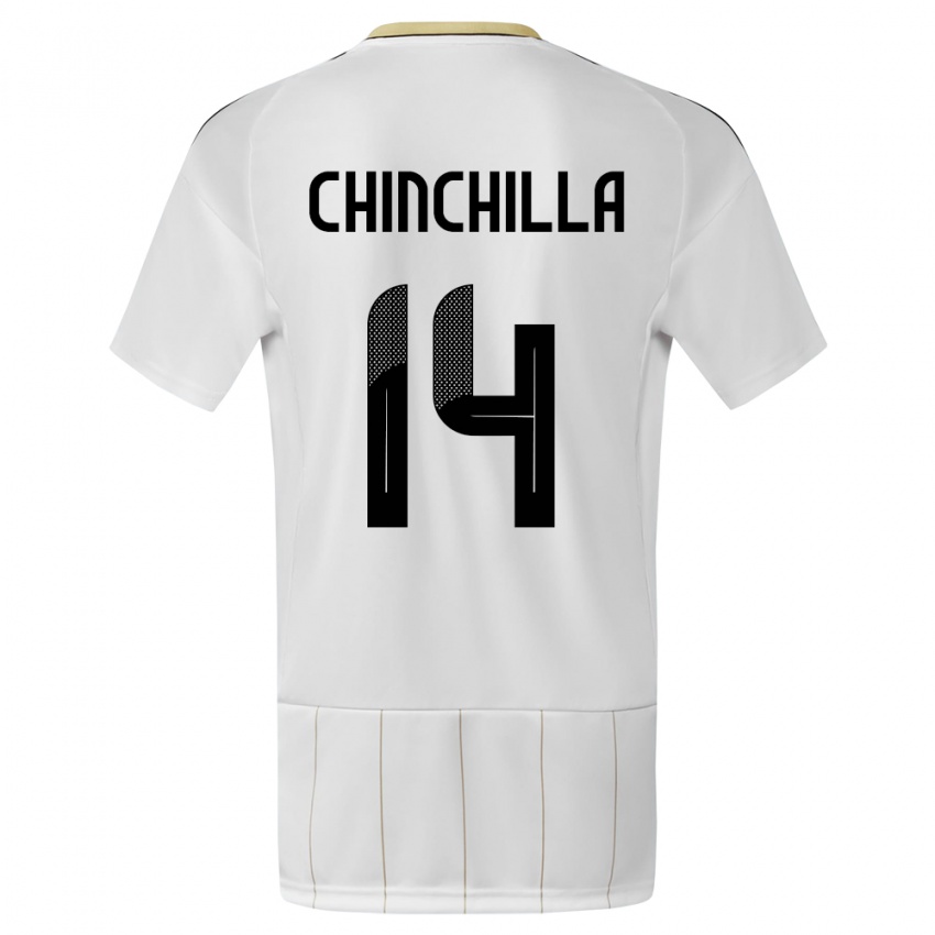 Mænd Costa Rica Priscila Chinchilla #14 Hvid Udebane Spillertrøjer 24-26 Trøje T-Shirt