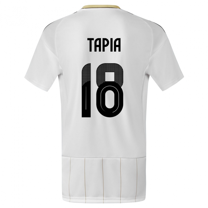 Mænd Costa Rica Priscilla Tapia #18 Hvid Udebane Spillertrøjer 24-26 Trøje T-Shirt