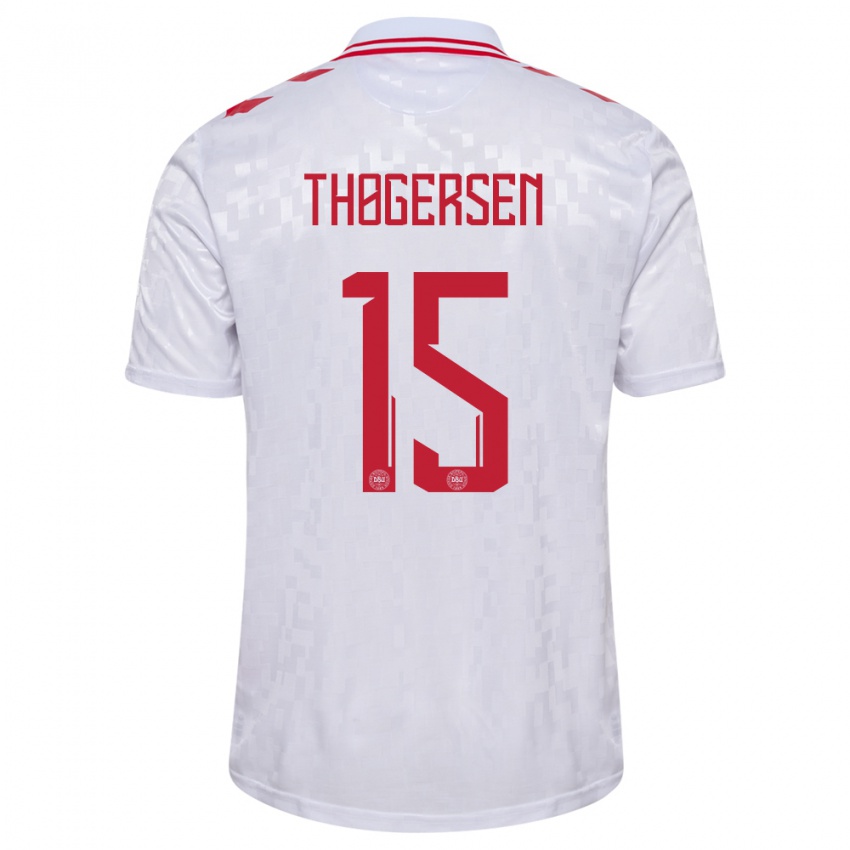 Mænd Danmark Frederikke Thøgersen #15 Hvid Udebane Spillertrøjer 24-26 Trøje T-Shirt