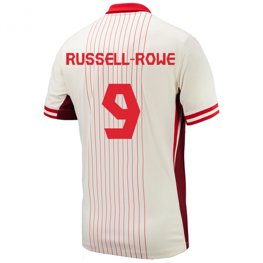 Mænd Canada Jacen Russell-Rowe #9 Hvid Udebane Spillertrøjer 24-26 Trøje T-Shirt