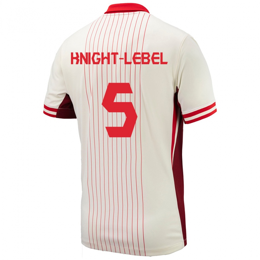 Mænd Canada Jamie Knight Lebel #5 Hvid Udebane Spillertrøjer 24-26 Trøje T-Shirt