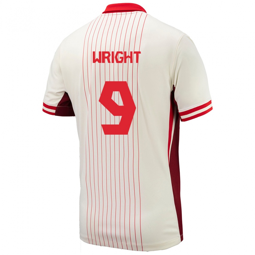 Mænd Canada Lowell Wright #9 Hvid Udebane Spillertrøjer 24-26 Trøje T-Shirt