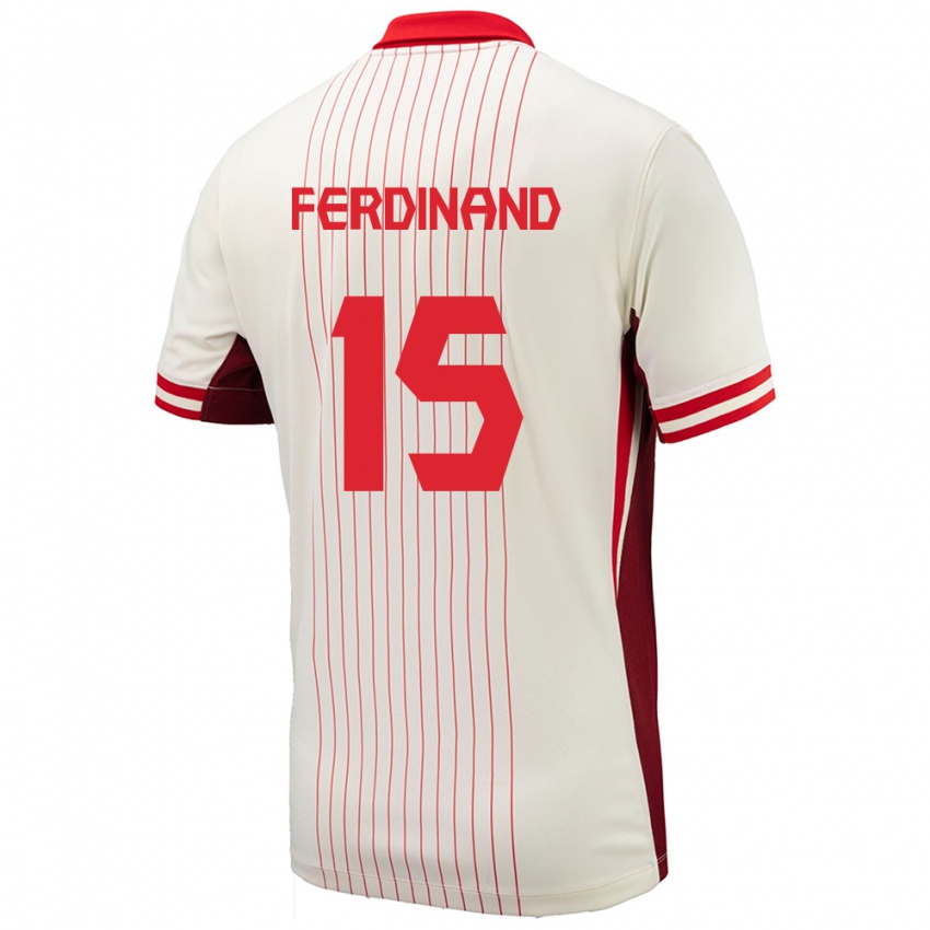 Mænd Canada Keesean Ferdinand #15 Hvid Udebane Spillertrøjer 24-26 Trøje T-Shirt