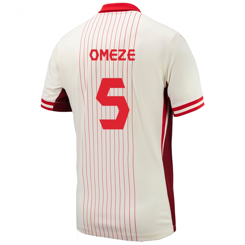 Mænd Canada Chimere Omeze #5 Hvid Udebane Spillertrøjer 24-26 Trøje T-Shirt