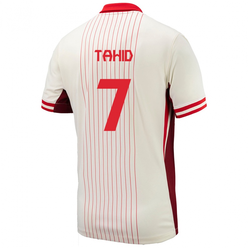 Mænd Canada Taryck Tahid #7 Hvid Udebane Spillertrøjer 24-26 Trøje T-Shirt