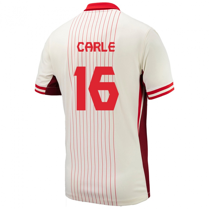 Mænd Canada Gabrielle Carle #16 Hvid Udebane Spillertrøjer 24-26 Trøje T-Shirt