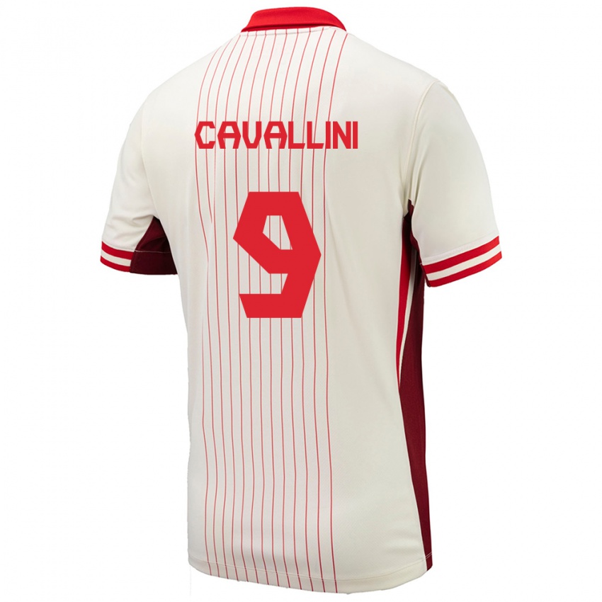Mænd Canada Lucas Cavallini #9 Hvid Udebane Spillertrøjer 24-26 Trøje T-Shirt