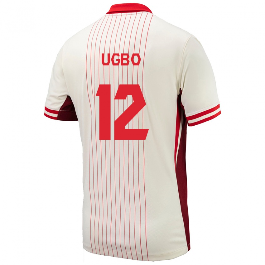 Mænd Canada Ike Ugbo #12 Hvid Udebane Spillertrøjer 24-26 Trøje T-Shirt