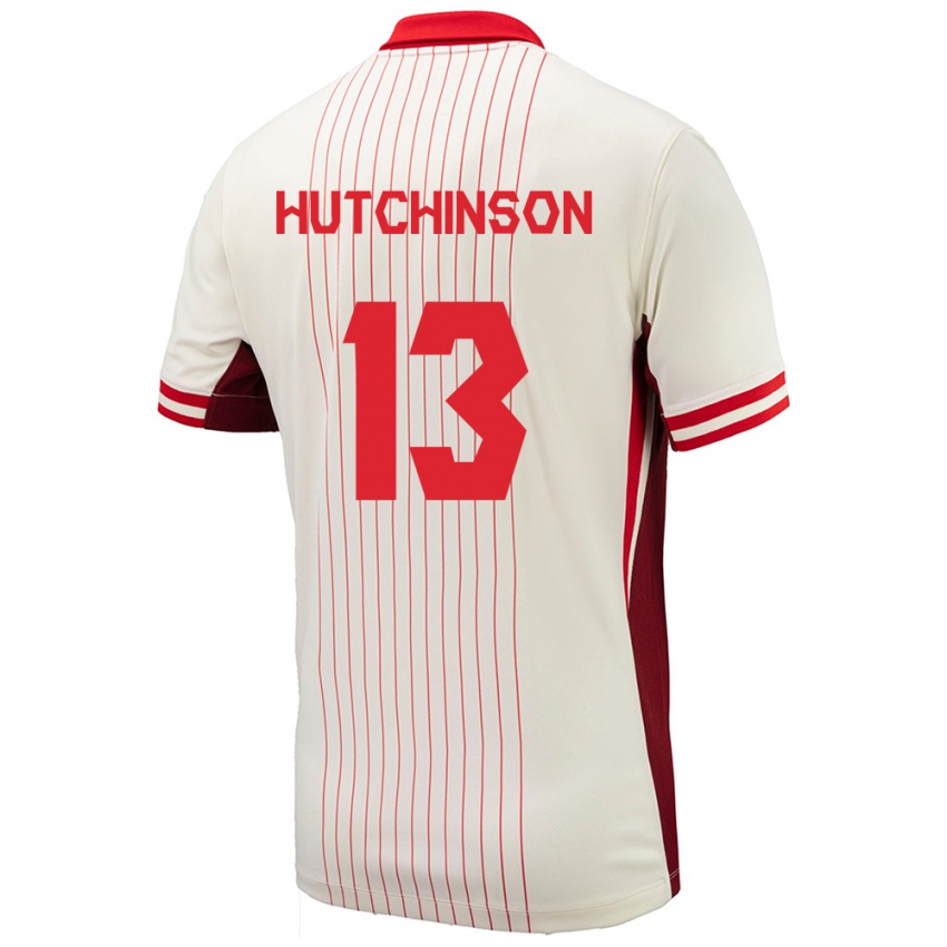 Mænd Canada Atiba Hutchinson #13 Hvid Udebane Spillertrøjer 24-26 Trøje T-Shirt