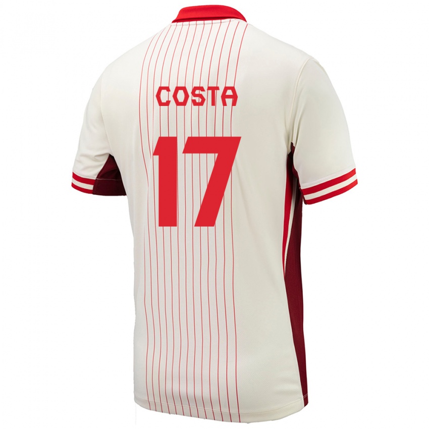 Mænd Canada Jesse Costa #17 Hvid Udebane Spillertrøjer 24-26 Trøje T-Shirt