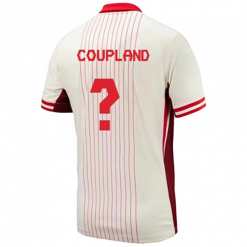 Mænd Canada Antoine Coupland #0 Hvid Udebane Spillertrøjer 24-26 Trøje T-Shirt