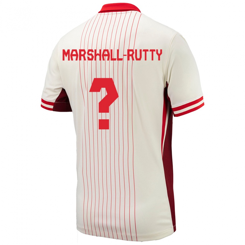 Mænd Canada Jahkeele Marshall Rutty #0 Hvid Udebane Spillertrøjer 24-26 Trøje T-Shirt