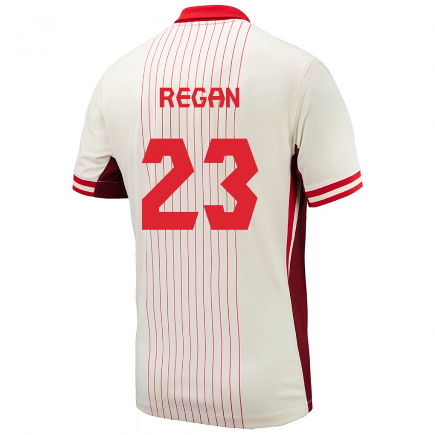 Mænd Canada Emma Regan #23 Hvid Udebane Spillertrøjer 24-26 Trøje T-Shirt