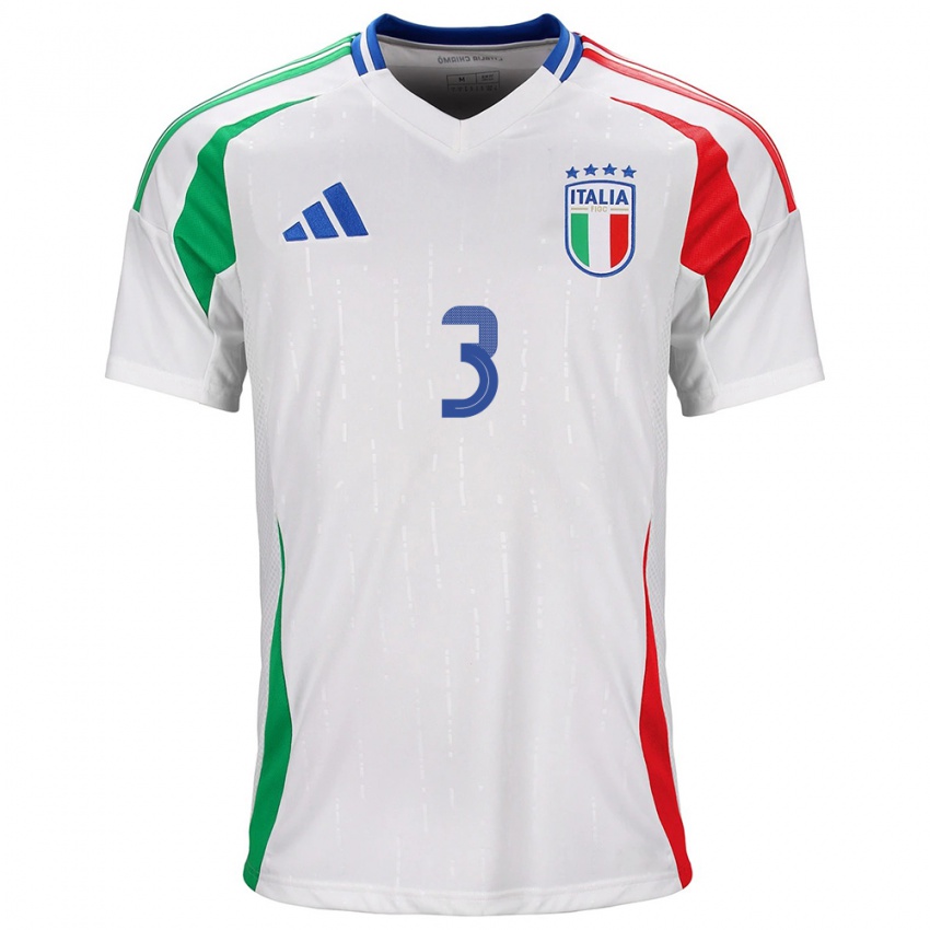 Mænd Italien Federico Dimarco #3 Hvid Udebane Spillertrøjer 24-26 Trøje T-Shirt