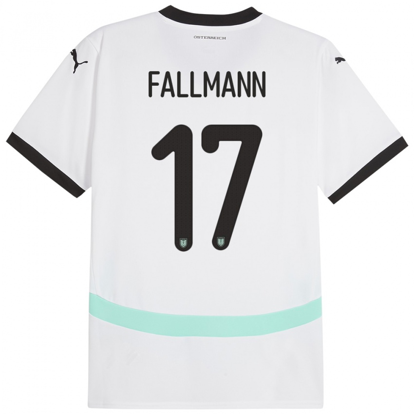 Mænd Østrig Pascal Fallmann #17 Hvid Udebane Spillertrøjer 24-26 Trøje T-Shirt