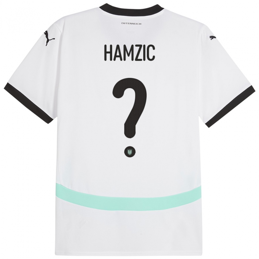 Mænd Østrig Salko Hamzic #0 Hvid Udebane Spillertrøjer 24-26 Trøje T-Shirt