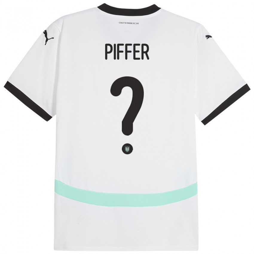 Mænd Østrig Paul Piffer #0 Hvid Udebane Spillertrøjer 24-26 Trøje T-Shirt