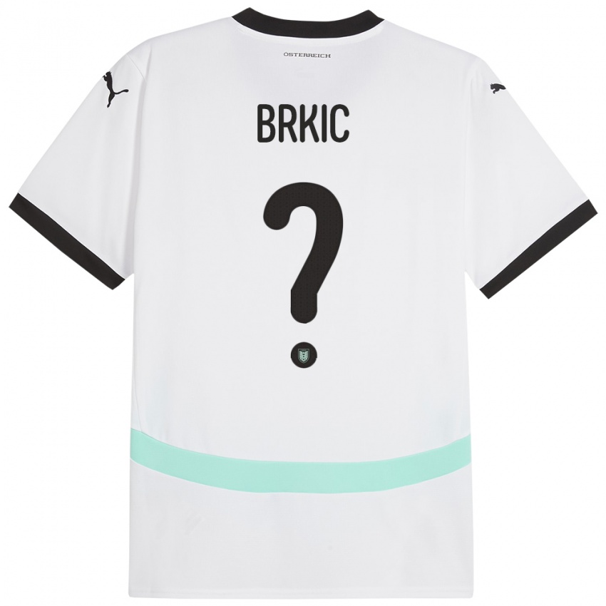 Mænd Østrig Tarik Brkic #0 Hvid Udebane Spillertrøjer 24-26 Trøje T-Shirt