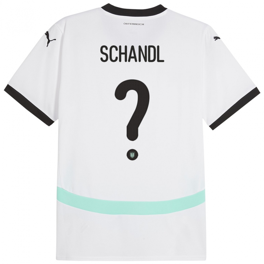 Mænd Østrig Thomas Schandl #0 Hvid Udebane Spillertrøjer 24-26 Trøje T-Shirt