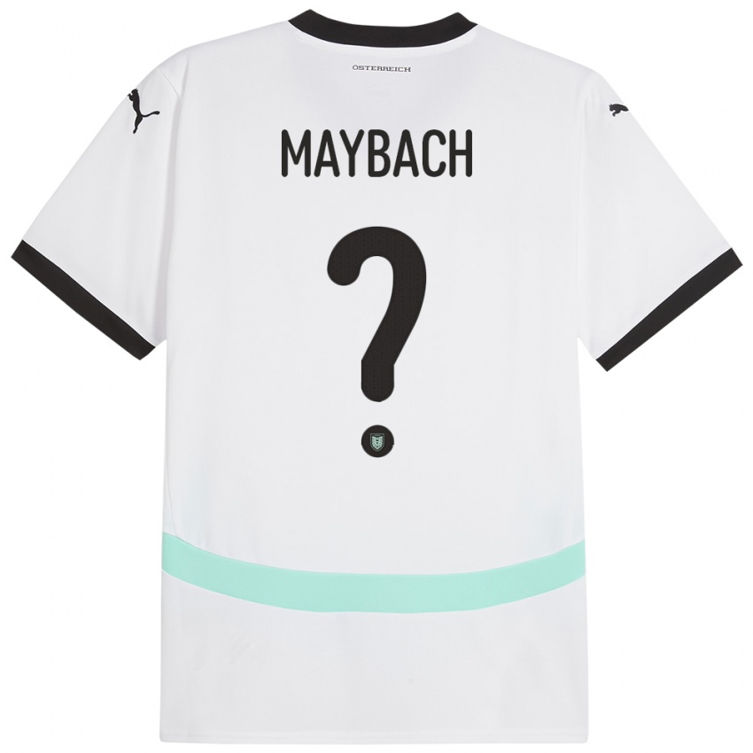 Mænd Østrig Philipp Maybach #0 Hvid Udebane Spillertrøjer 24-26 Trøje T-Shirt
