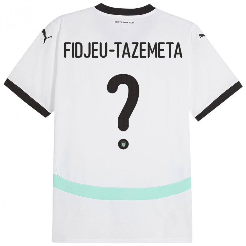 Mænd Østrig Thierry Fidjeu-Tazemeta #0 Hvid Udebane Spillertrøjer 24-26 Trøje T-Shirt