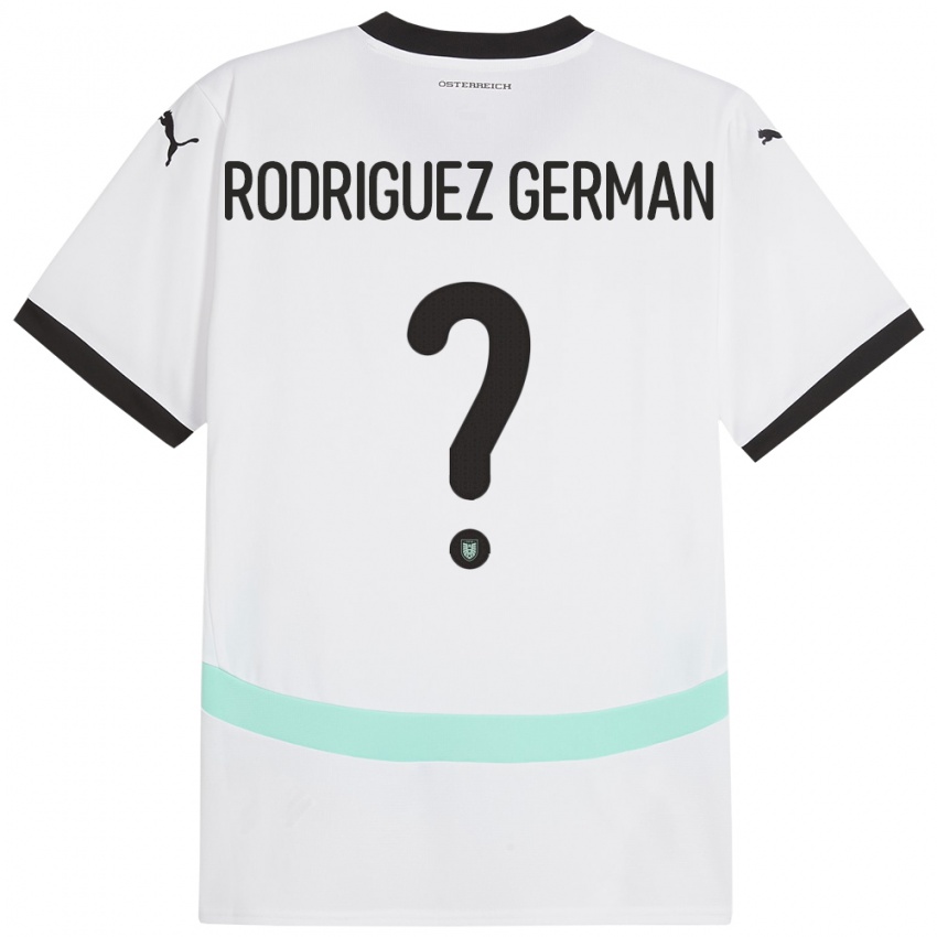 Mænd Østrig Ryan Rodriguez German #0 Hvid Udebane Spillertrøjer 24-26 Trøje T-Shirt