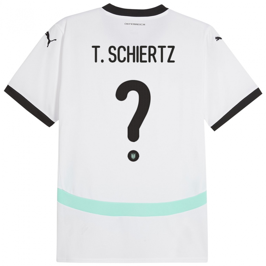 Mænd Østrig Tammo Schiertz #0 Hvid Udebane Spillertrøjer 24-26 Trøje T-Shirt