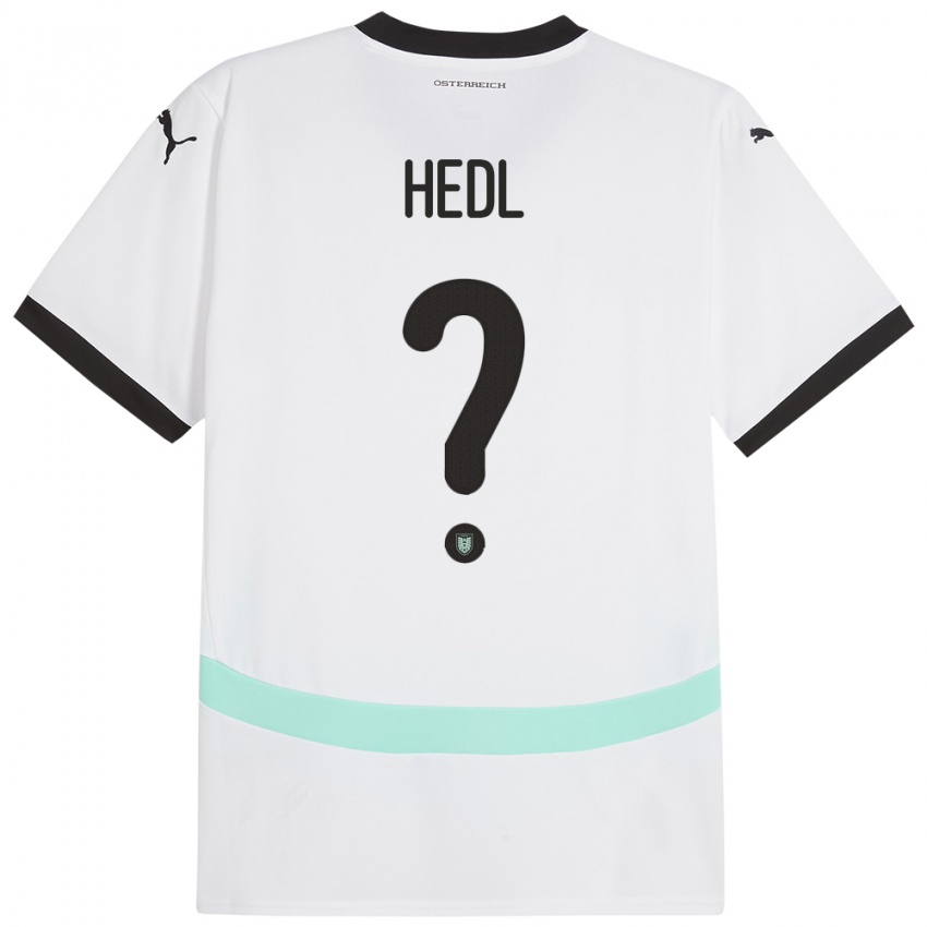 Mænd Østrig Philip Hedl #0 Hvid Udebane Spillertrøjer 24-26 Trøje T-Shirt