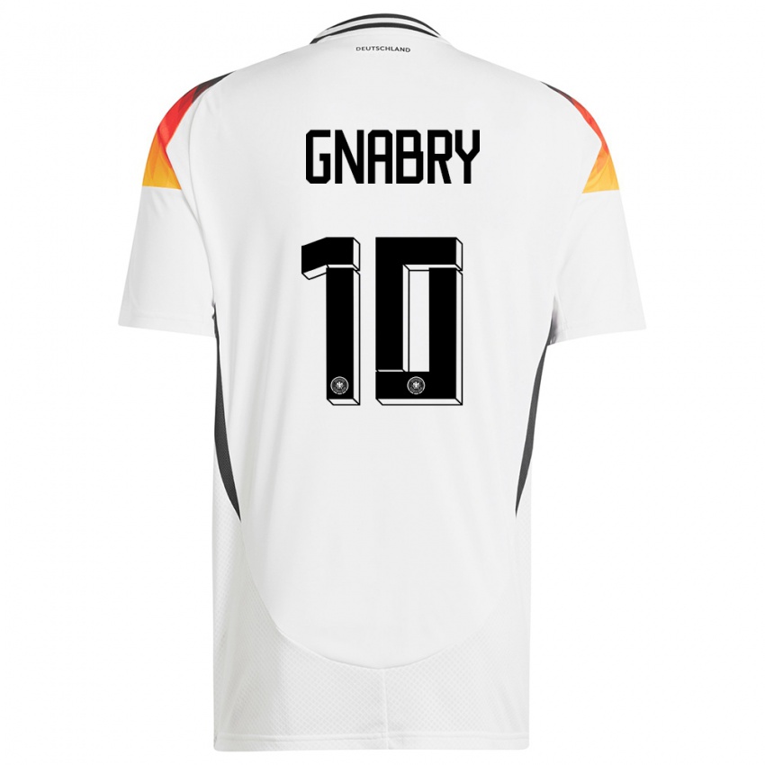 Kvinder Tyskland Serge Gnabry #10 Hvid Hjemmebane Spillertrøjer 24-26 Trøje T-Shirt