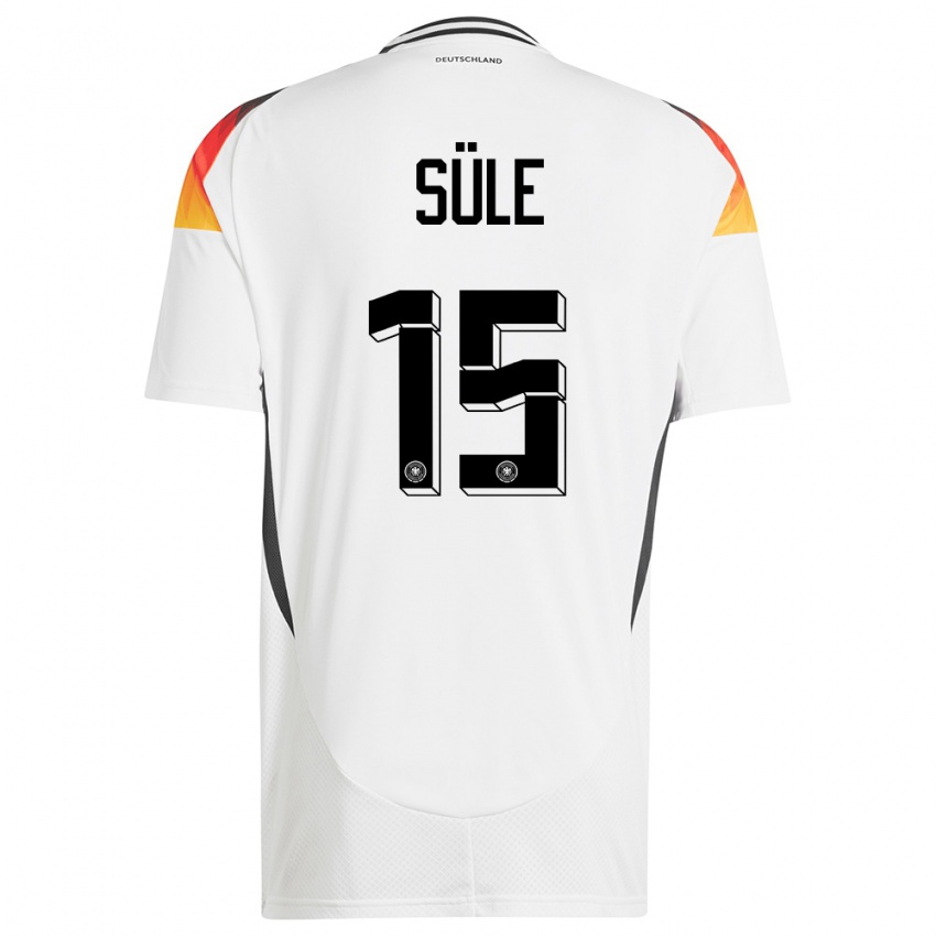 Kvinder Tyskland Niklas Sule #15 Hvid Hjemmebane Spillertrøjer 24-26 Trøje T-Shirt
