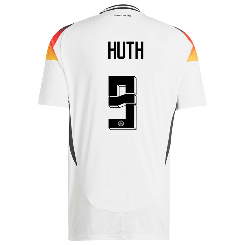 Kvinder Tyskland Svenja Huth #9 Hvid Hjemmebane Spillertrøjer 24-26 Trøje T-Shirt