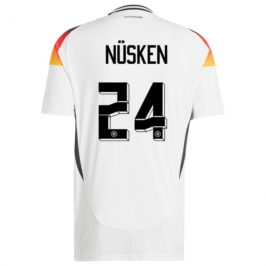 Kvinder Tyskland Sjoeke Nusken #24 Hvid Hjemmebane Spillertrøjer 24-26 Trøje T-Shirt