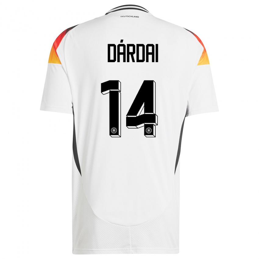 Kvinder Tyskland Marton Dardai #14 Hvid Hjemmebane Spillertrøjer 24-26 Trøje T-Shirt