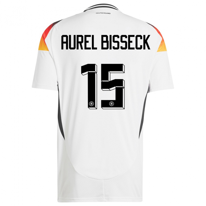 Kvinder Tyskland Yann Aurel Bisseck #15 Hvid Hjemmebane Spillertrøjer 24-26 Trøje T-Shirt