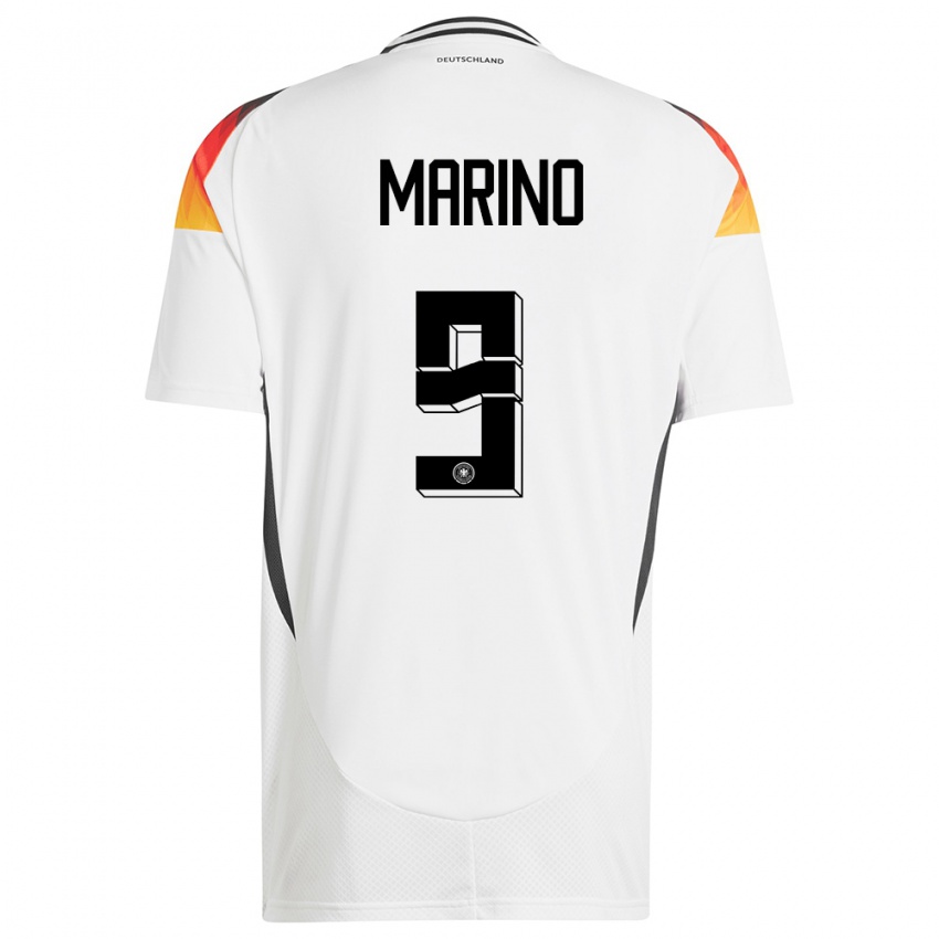 Kvinder Tyskland Stefano Marino #9 Hvid Hjemmebane Spillertrøjer 24-26 Trøje T-Shirt