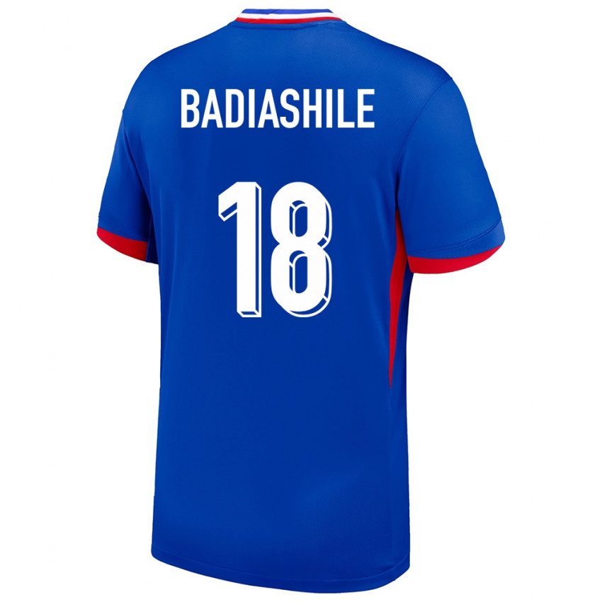 Kvinder Frankrig Benoit Badiashile #18 Blå Hjemmebane Spillertrøjer 24-26 Trøje T-Shirt