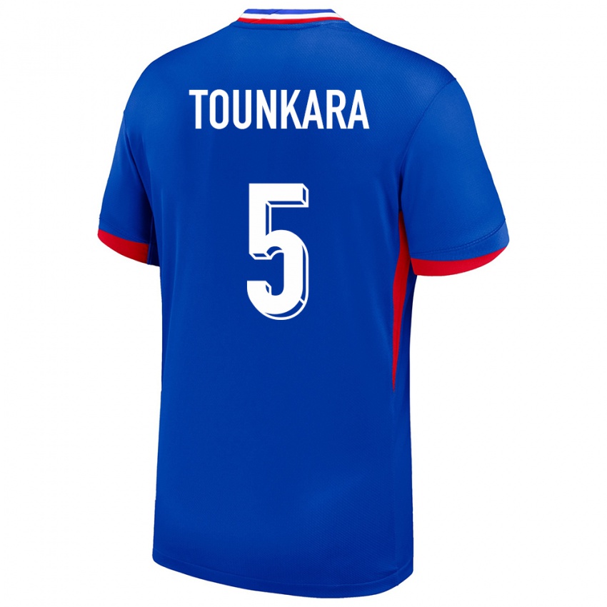 Kvinder Frankrig Aissatou Tounkara #5 Blå Hjemmebane Spillertrøjer 24-26 Trøje T-Shirt