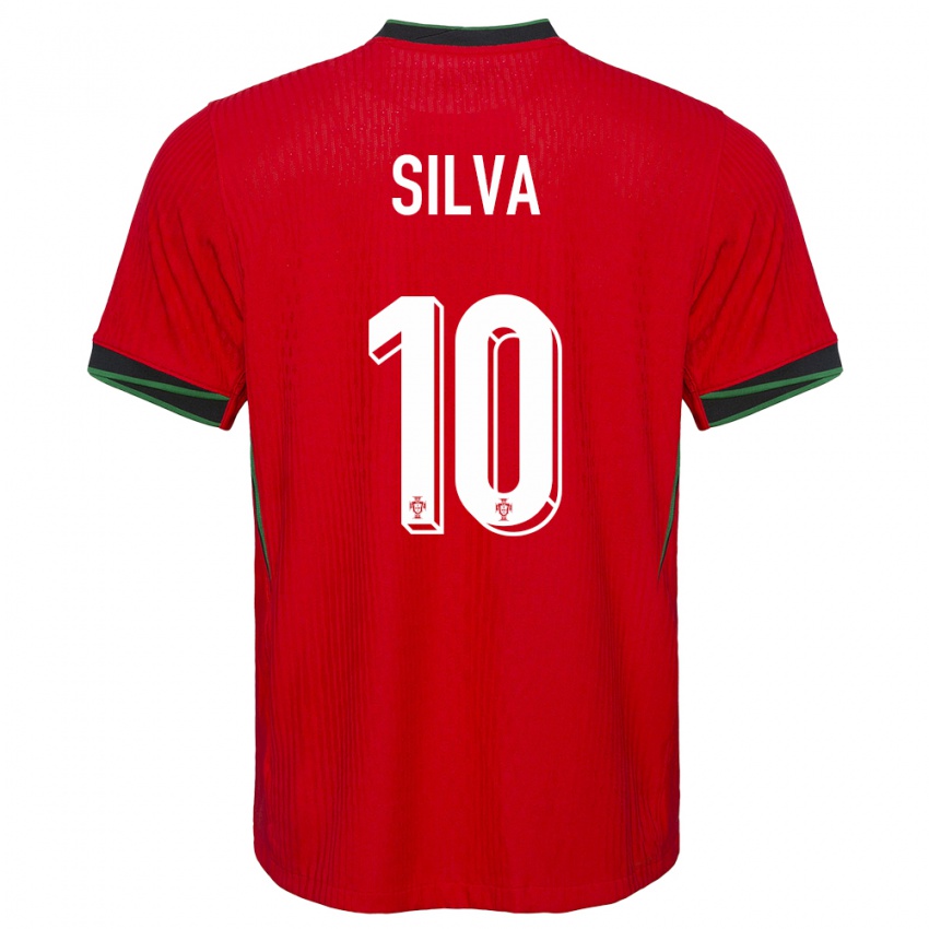 Kvinder Portugal Jessica Silva #10 Rød Hjemmebane Spillertrøjer 24-26 Trøje T-Shirt