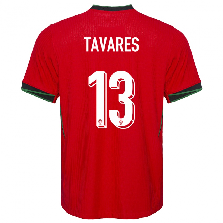 Kvinder Portugal Nuno Tavares #13 Rød Hjemmebane Spillertrøjer 24-26 Trøje T-Shirt
