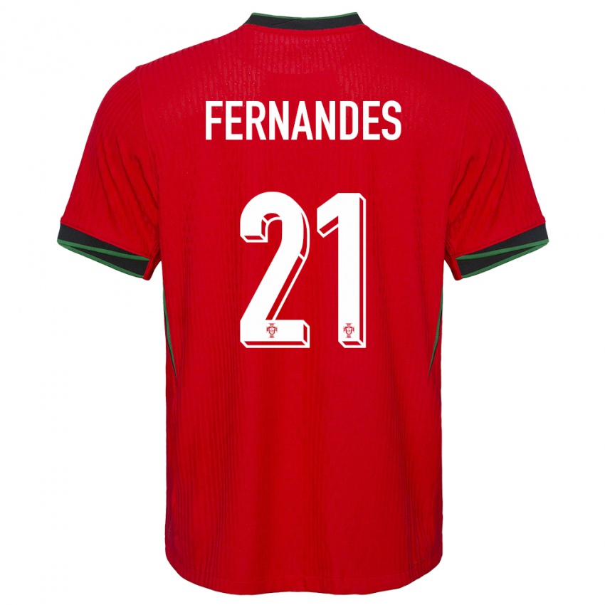 Kvinder Portugal Mateus Fernandes #21 Rød Hjemmebane Spillertrøjer 24-26 Trøje T-Shirt