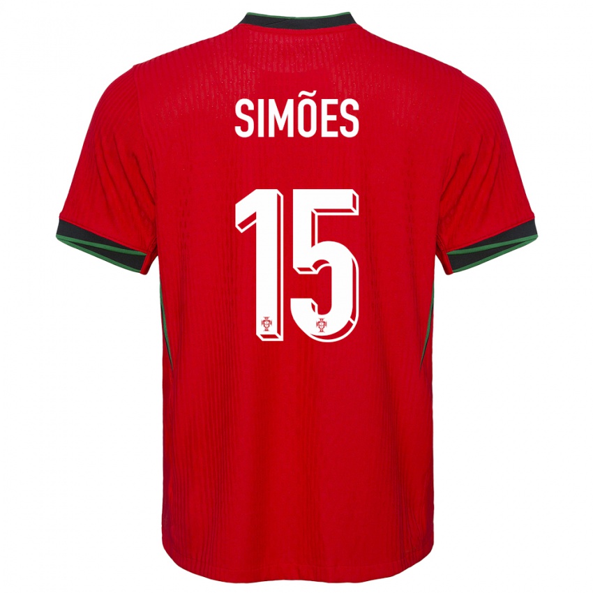 Kvinder Portugal Joao Simoes #15 Rød Hjemmebane Spillertrøjer 24-26 Trøje T-Shirt