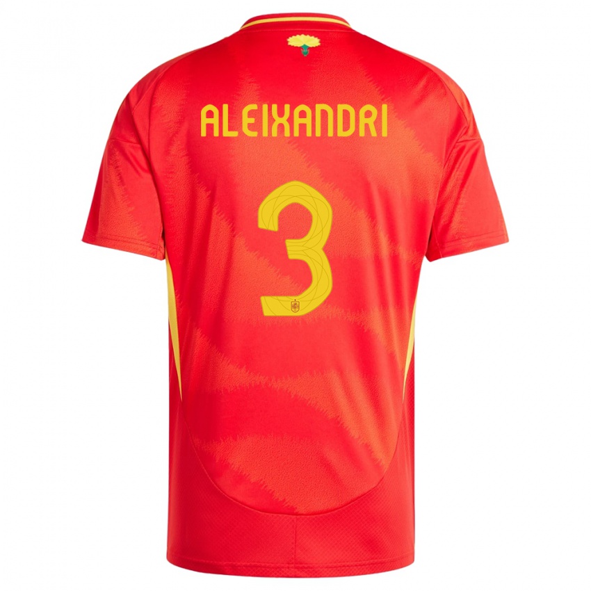 Kvinder Spanien Laia Aleixandri #3 Rød Hjemmebane Spillertrøjer 24-26 Trøje T-Shirt